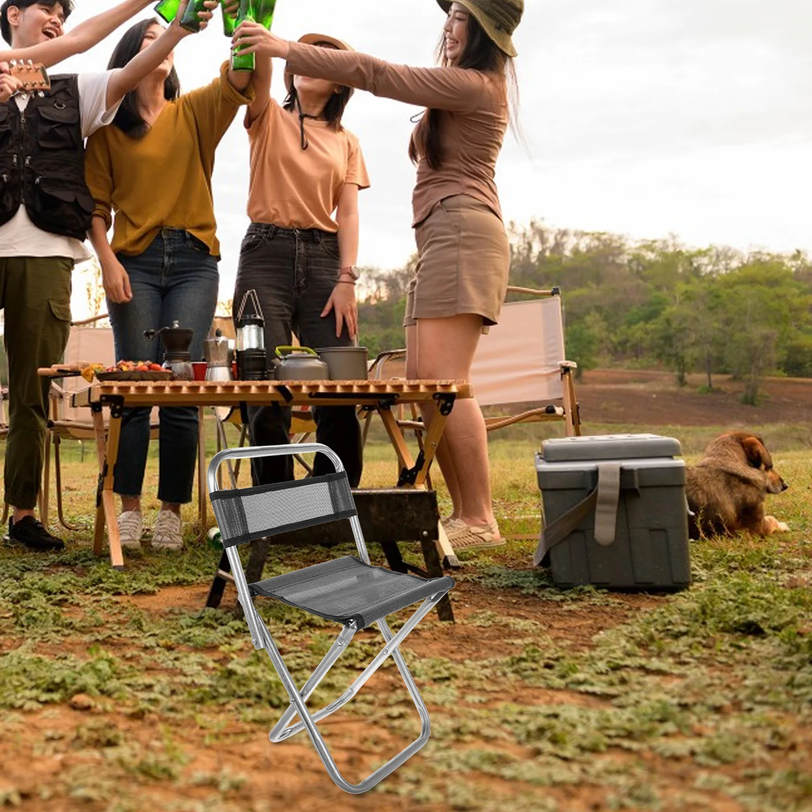 

Folding Chair Portable Camping Stool Small Chairs Metal Travel Lightweight Compact Outdoor Fishing Seat Foldable Chairs