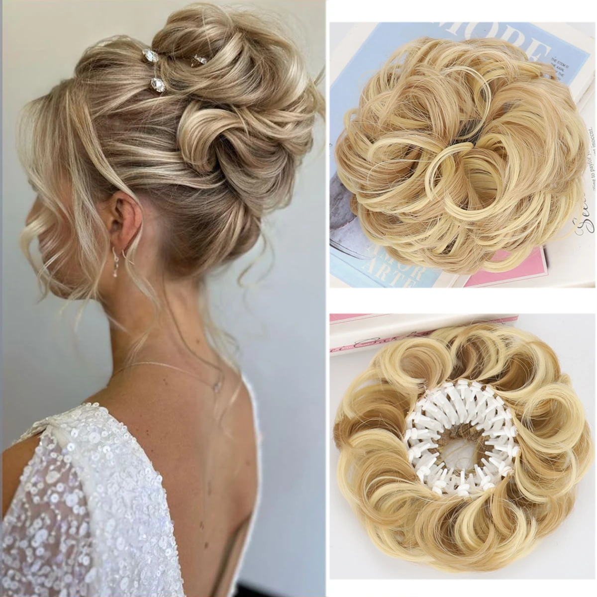 

Синтетический небрежный пучок для волос: новая прическа, более незаметная и надежная, для женщин и девушек, накладка-шиньон