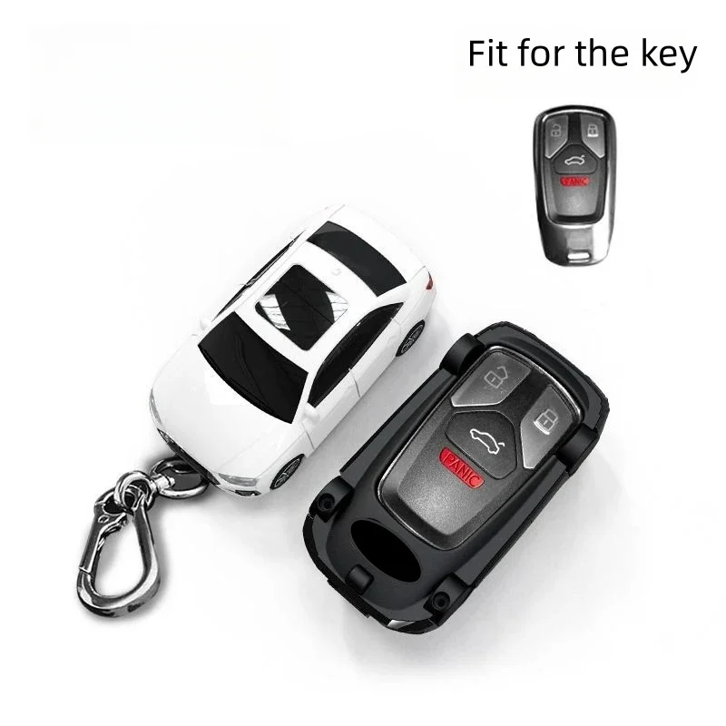 For Audi A4 Key Cover A4 A5 A4L S4 S5 Q3 Q5 Q7 TT Key Cover Car Model Key Protective Case Gift Car Key Pack Buckle Accessories