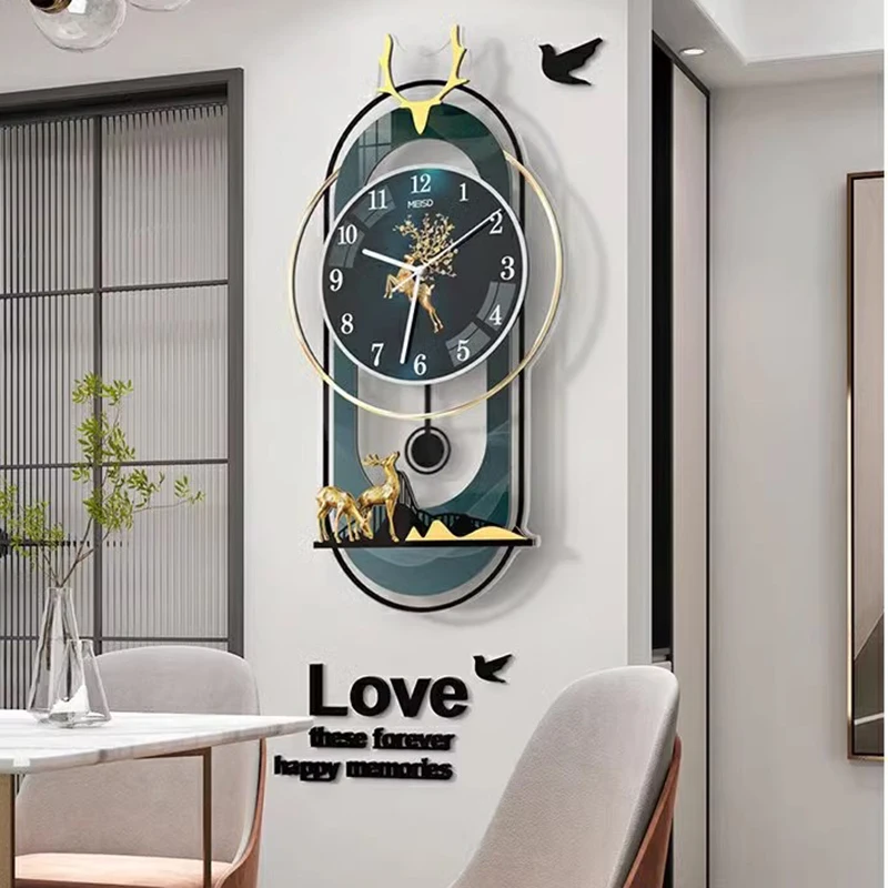 Living Room Wall Clocks Led Art Mural Luxury Mechanism Fashion Wall Watch Modern Design Nordic Reloj De Pared Home Decoration