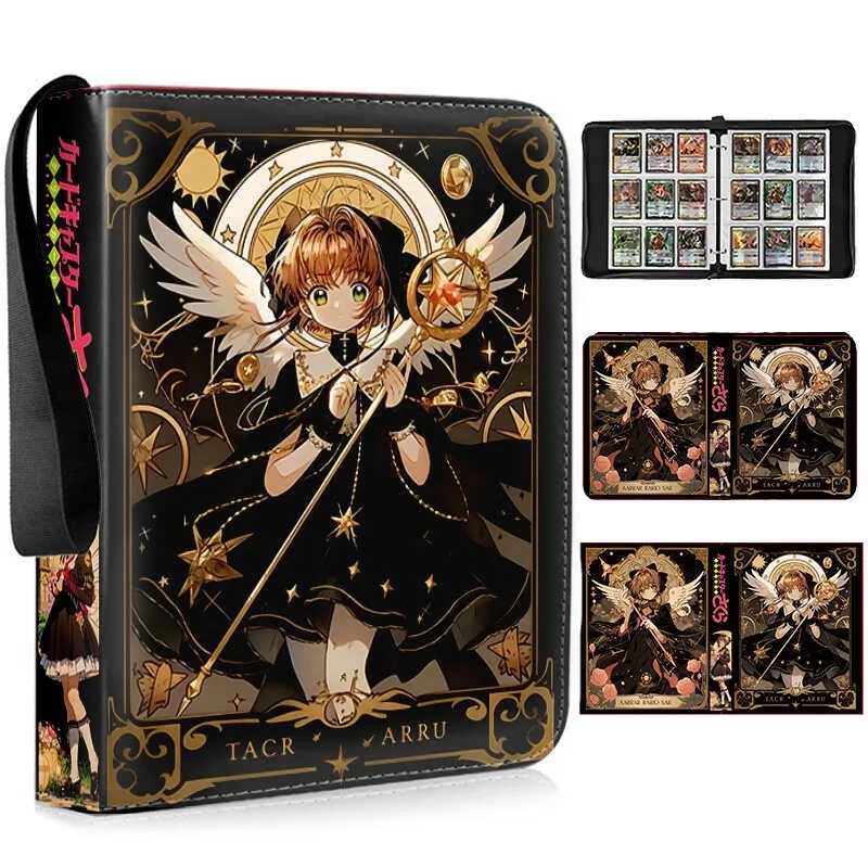 Captor Sakura Cartão Binder Titular, Álbum de cartões, Coleções de pastas, Duplo bolso Zipper, 400Pcs, 900Pcs