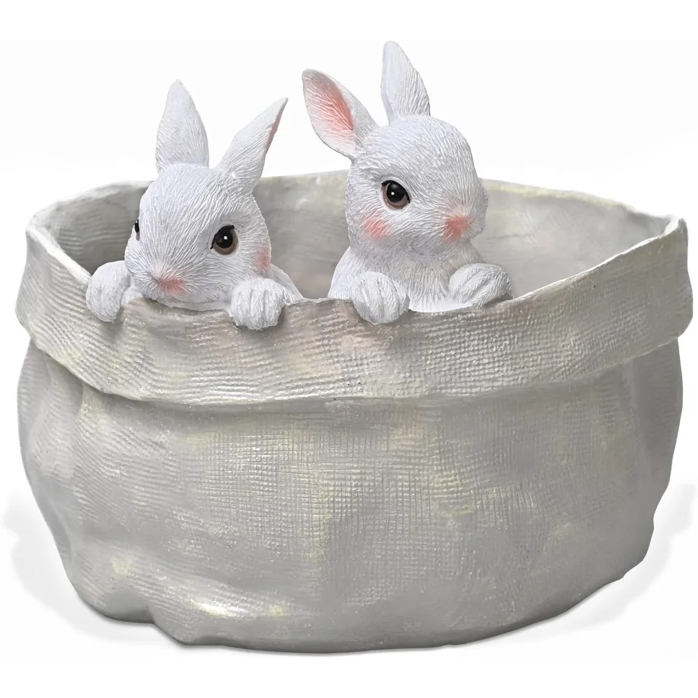 House Studio Decorative Succulent Rabbit Garden Pots Bunny Flower Pots Planter Pots Home Office Desk Decor Easter Gift Planter