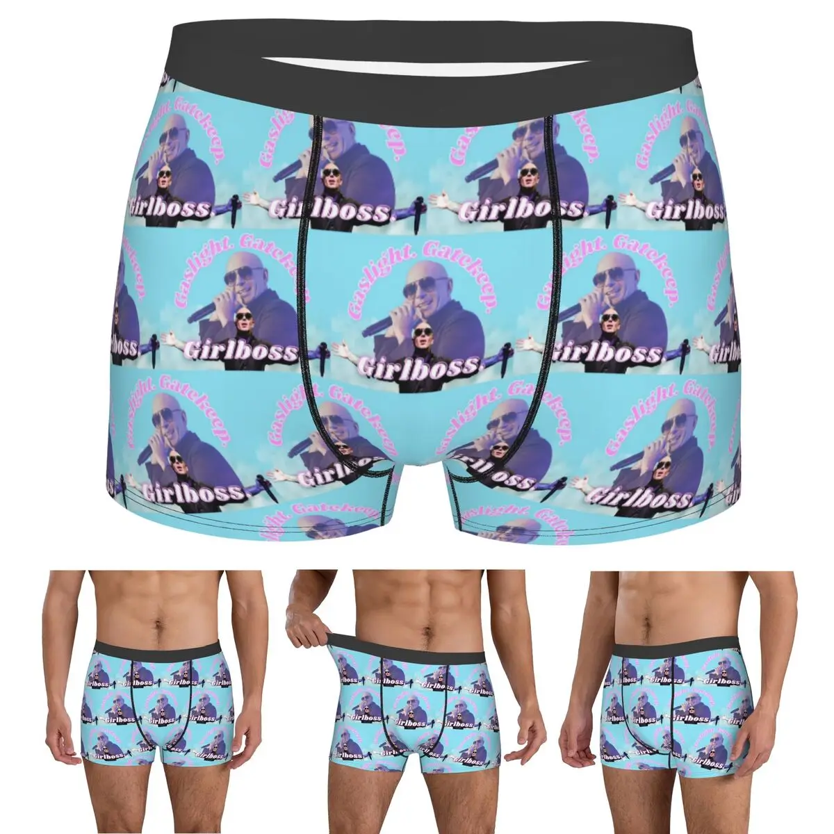 

Boxer Underpants Shorts Mr. Worldwide Says To Girlboss Panties Male Comfortable Underwear for Homme Man Boyfriend Gift