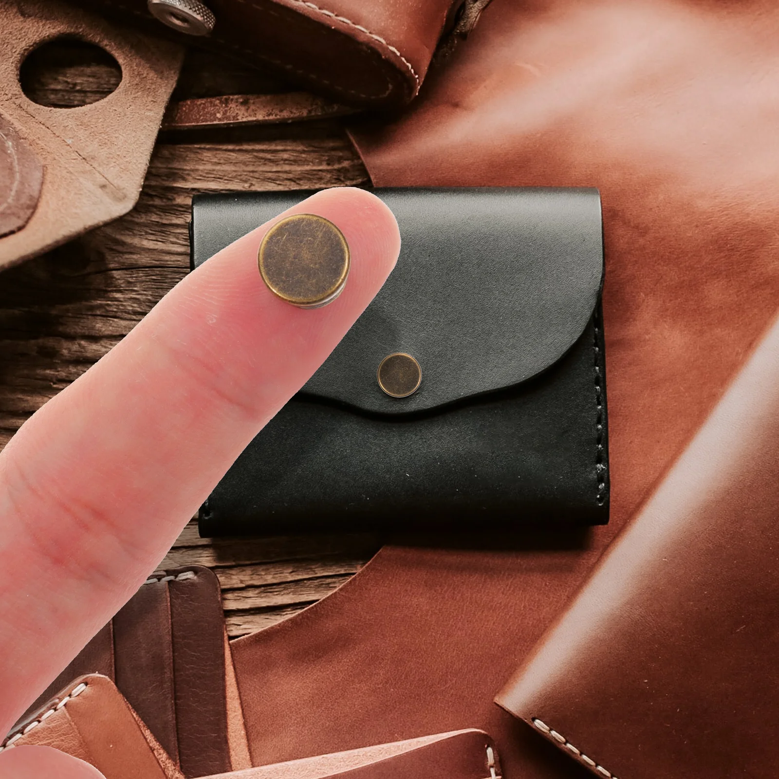 

30Pcs Copper Flat Head Rivet Screw Heavy Duty Flat Fastener Belt Harness Nail Notebook Craft DIY Bronze 5mm 6.5mm 8mm