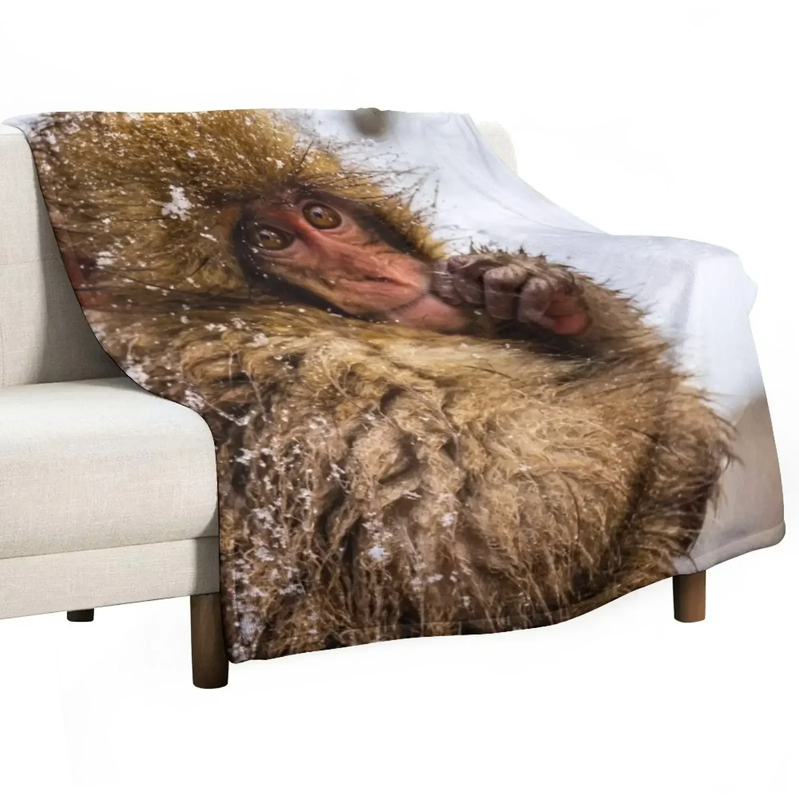 

New Snow monkey Throw Blanket Flannels Luxury Thicken Loose Blankets