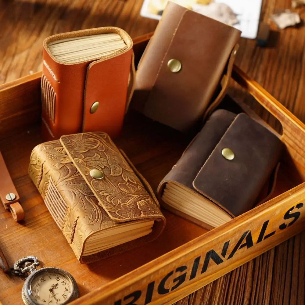 

Portable Writing Cowhide Cover Sketchbook Leather Handmade Traveler Notebook DIY Diary Notebook Diary Gift