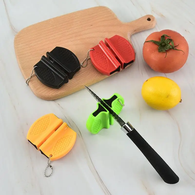 [Mini Knife Sharpener Rough And Delicate Double Sided Sharpener Portable Ceramic Sharpener Pocket Outdoor Camping And Hiking]