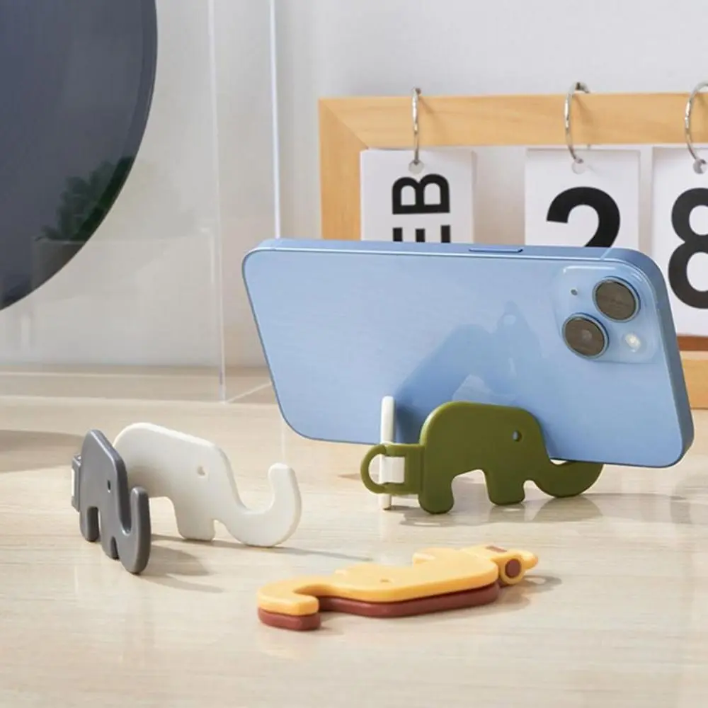 Elephant Mini Elephant Mobile Phone Stand Foldable Storage Elephant Phone Holder Key Chain Mini Cartoon Animal