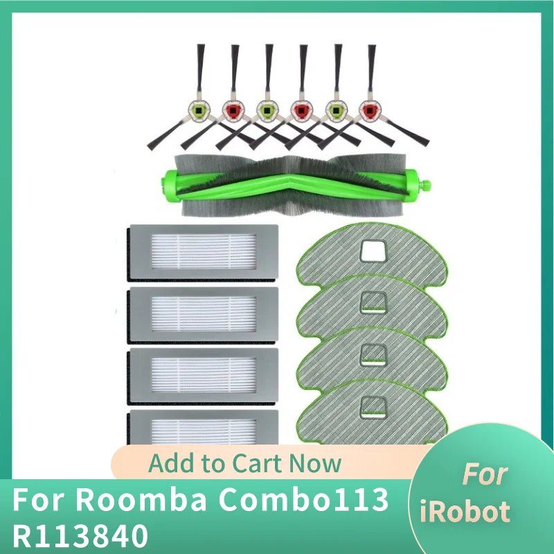 For iRobot Roomba Combo113 R113840 Sweeping Robot Accessories Mop Cloth Main Brush Edge Brush Filter Screen