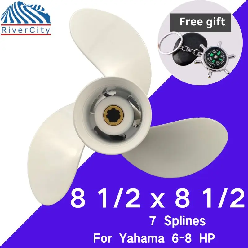 

Outboard Propeller For Yamaha 5hp 6hp 8hp 9.9hp 8 1/2x8 1/2 Boat Aluminum Alloy Screw 3 Blade 7 Spline Marine Engine