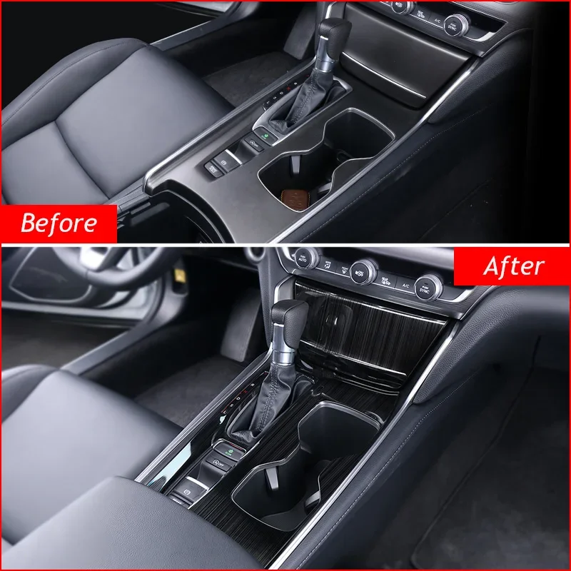 Car Gear Box Panel Trim Frame Cover Sticker Strips Garnish Decoration Styling For Honda Accord 10th 2018 2019 2020 2021 2022