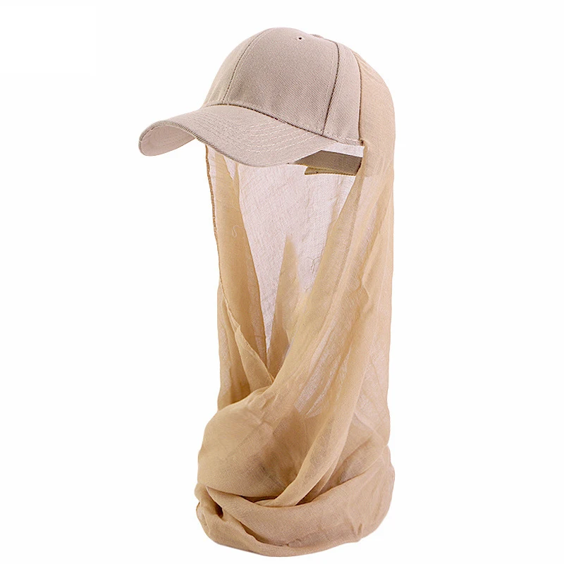 

Women Hijabs Muslim Sports Style Solid Color Plain Scarf Baseball Cap Solid Color One Piece 1 Piece Scarf And Cap Accessories