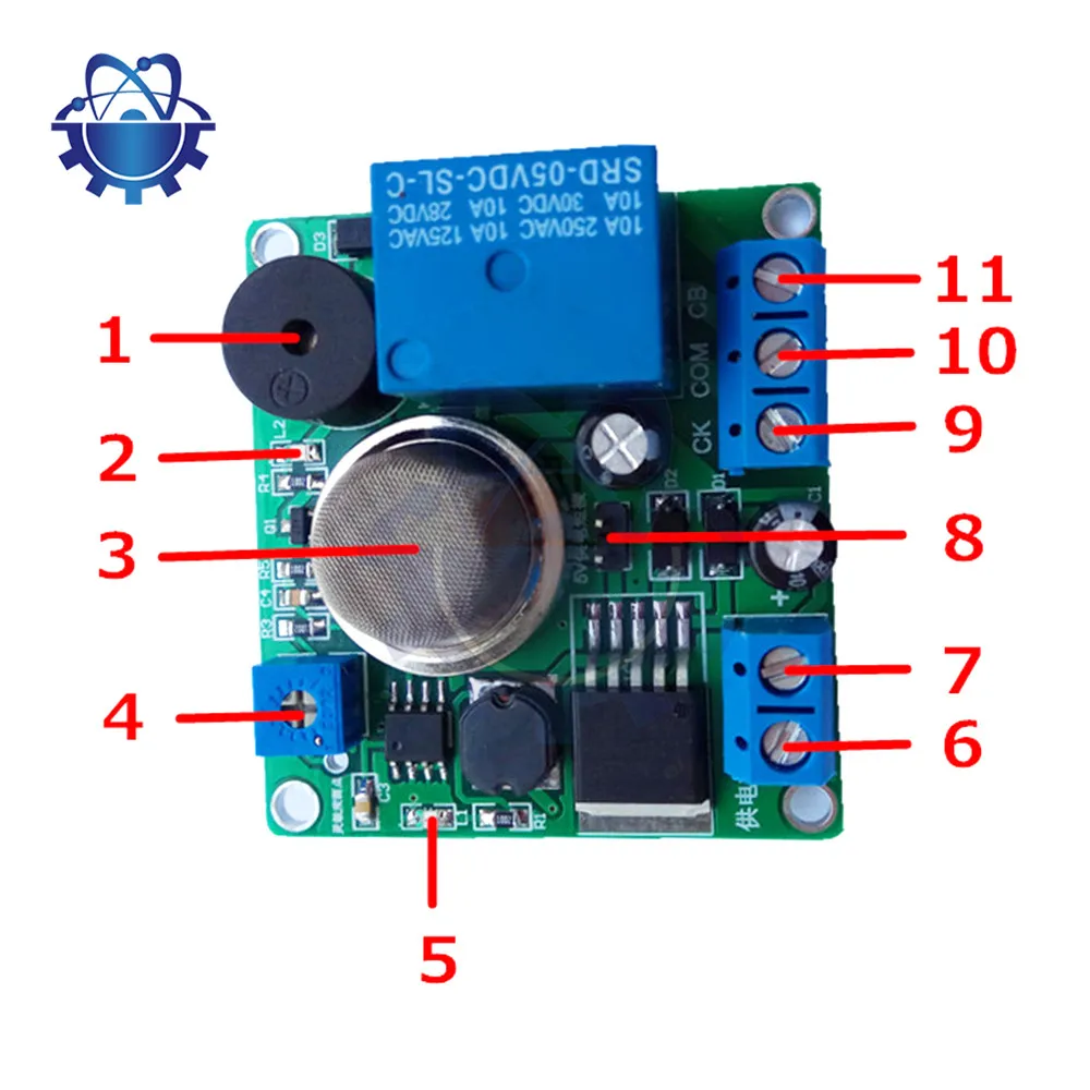 MQ-2 Gas and Smoke Analog Sensor Breakout Board DC 5-30V Smoke Detector Alarms Sensor MQ-2 Detection Smoke Switch Controller