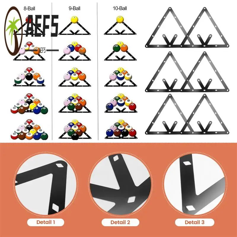 

AEF5-6 шт. держатель для стойки для волшебных шаров, лист для бильярда, треугольный кий, аксессуары для стойки для волшебных шаров 8, 9 и 10 шаров