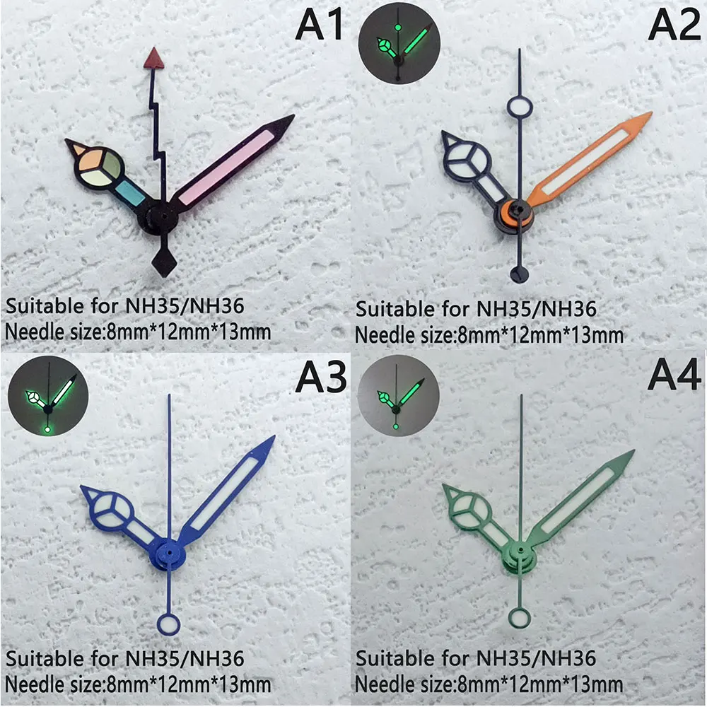 Watch luminous watch needle suitable for nh34 nh35 nh36 8215 movement watch accessories hour, minute, hand, second hand