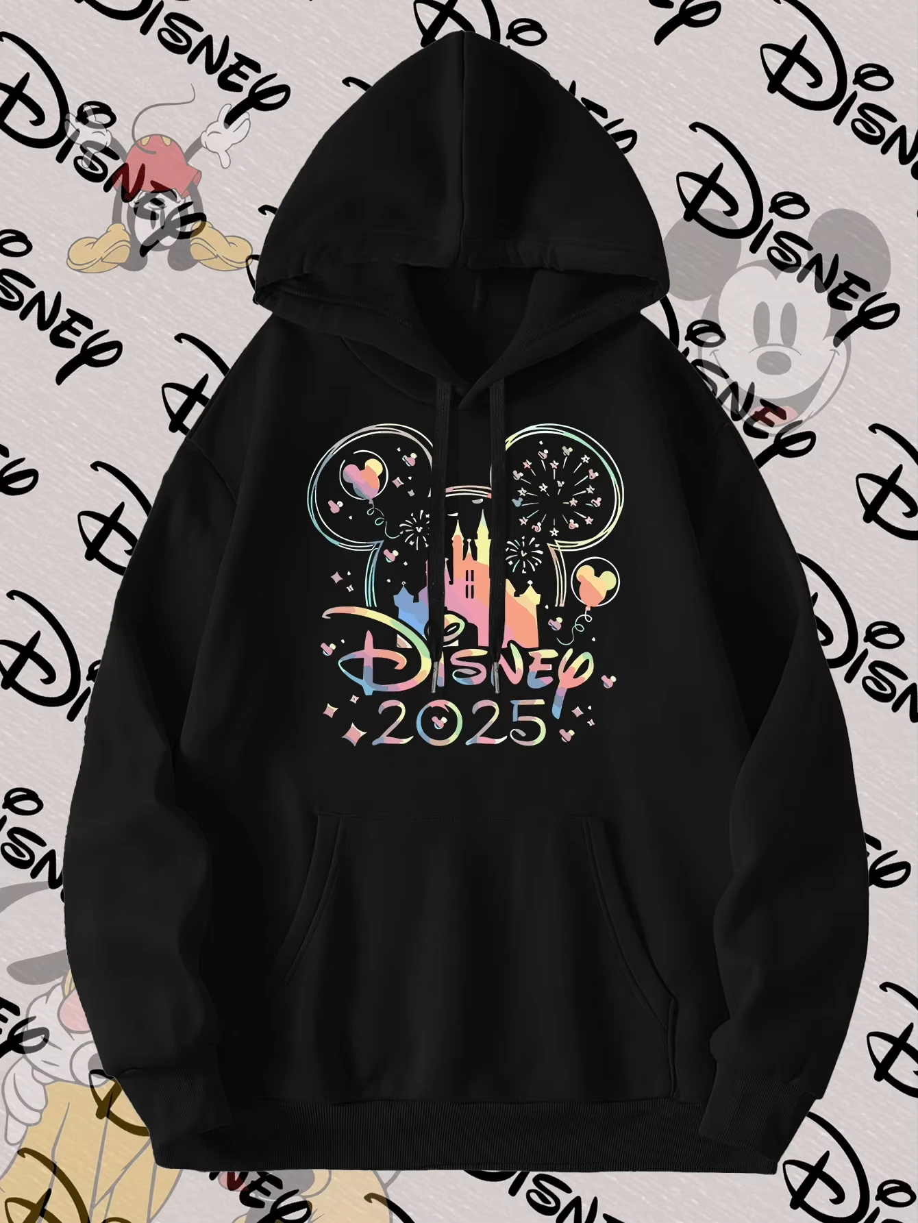 Disneyland Bedruckter Hoodie Family Hoodie Pullover Herbst und Winter Neue Baumwolle Herren und Damen Super große lose Langarm