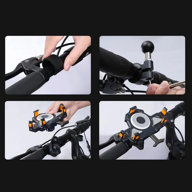 Bike Phone Holder Shock-resistant Motorcycle Bicycle Scooter Bike Handlebar Lock Button Support Telephone Stand Phone Mount