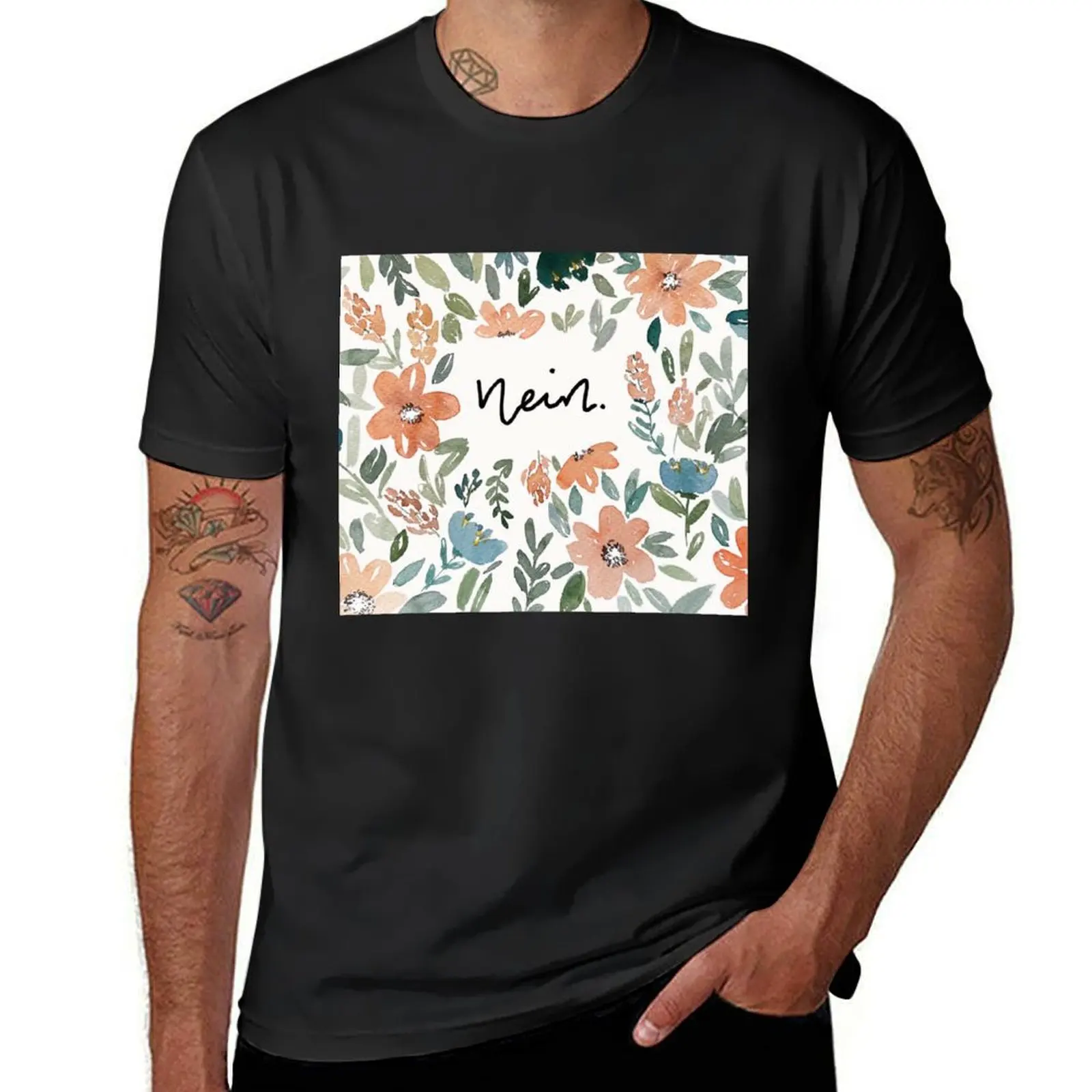 

Loose florals with lettering: No. T-Shirt cute tops new edition funny t shirts for men