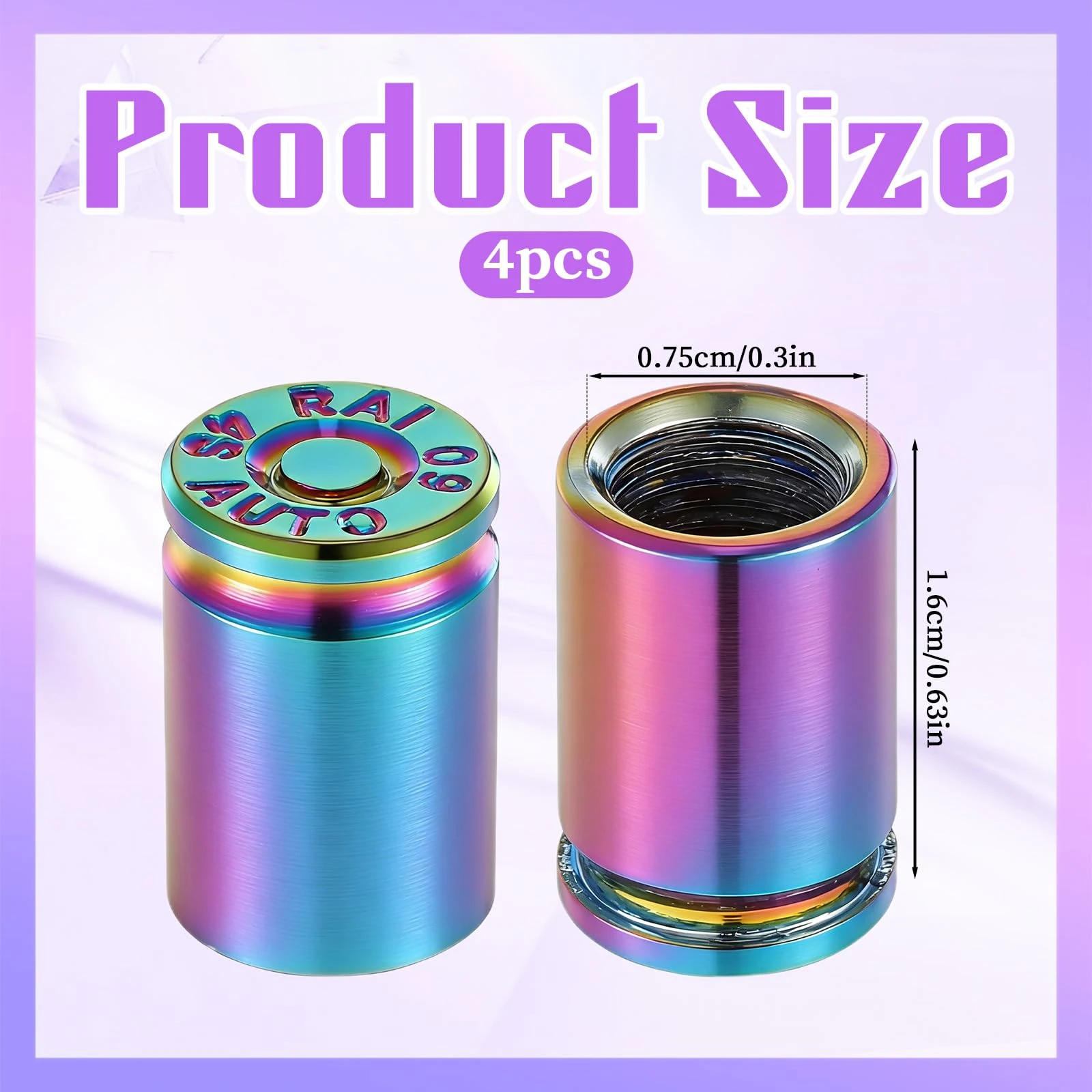4PCS Valve Stem Covers, Aluminum Alloy Valve Stem Caps, Universal Dustproof Tire Air Stems Covers for Cars SUV Trucks Bikes view 2