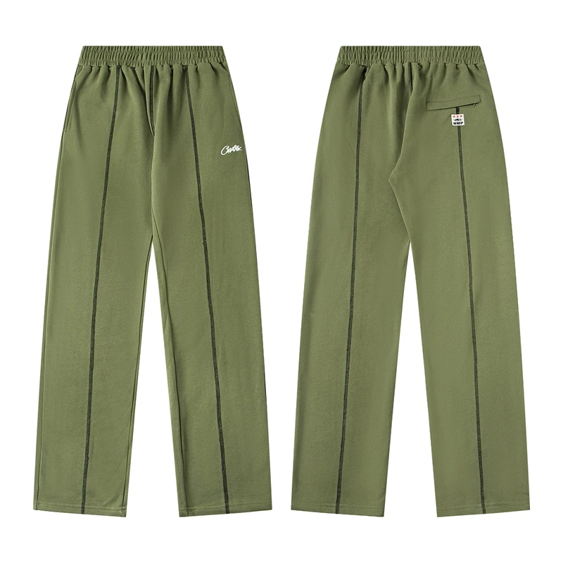 

Ele Embroidered Lettering Straight Leg Loose Fit Trousers for Men And Women Casual Autumn Pants High Street Sle