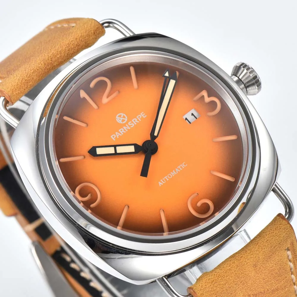 Reloj Mecánico de 45MM para hombre, pulsera deportiva Vintage informal, movimiento automático, caja de acero inoxidable 316L, NH35A