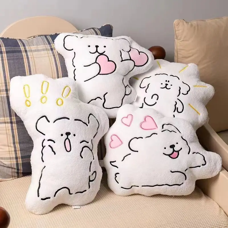 

Miniso Line щенок мультфильм белая подушка плюшевая игрушка домашний диван подушка высокое качество ткань приятный для кожи удобный подарок универсальный