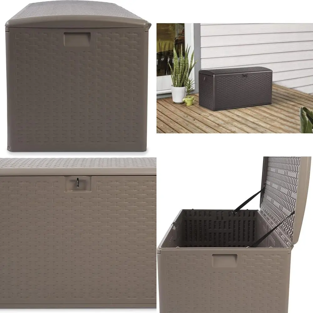 

99 Gallon Outdoor Storage Deck Box in Driftwood - Standard Closure