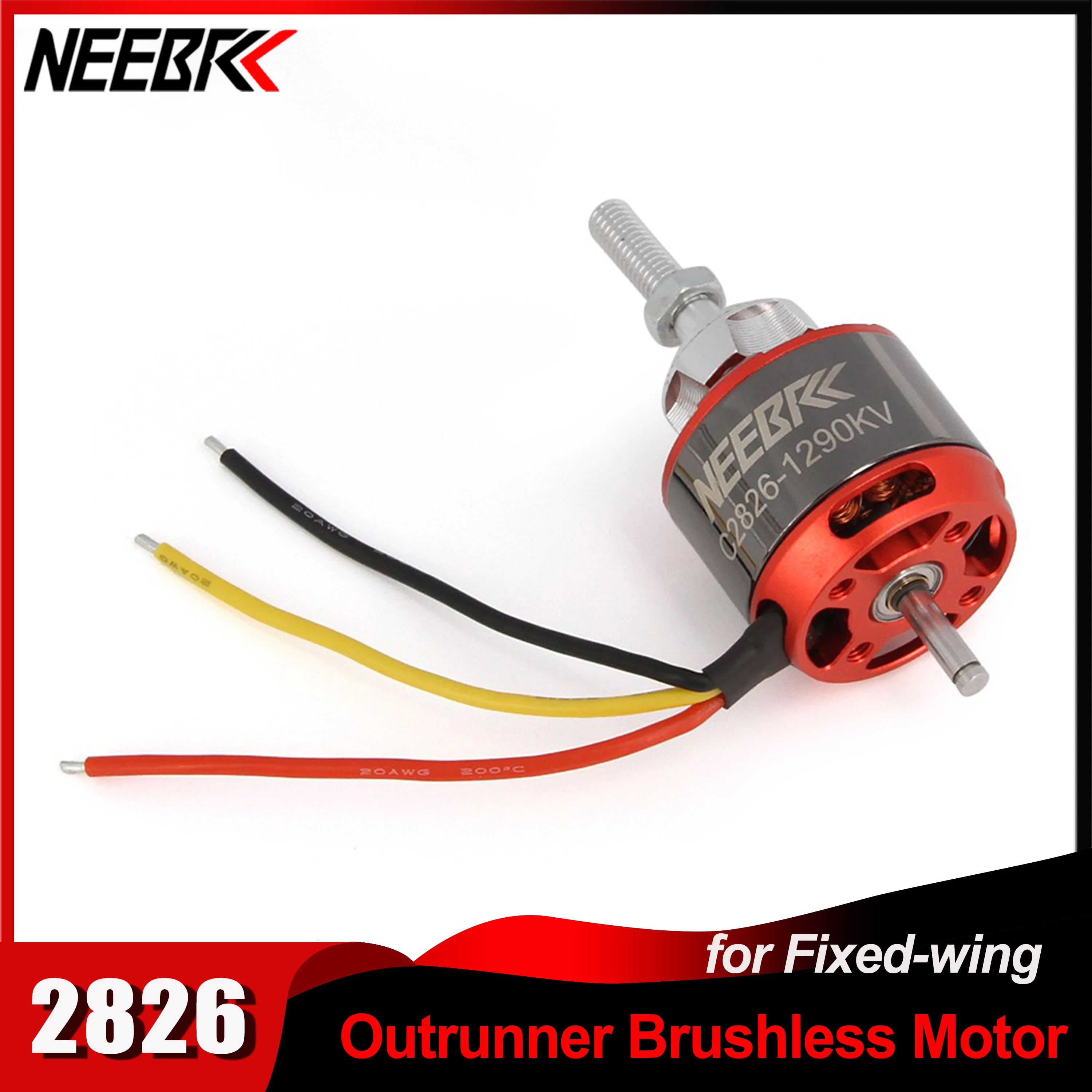 

NEEBRC 2826 1290KV 2-4S Outrunner Brushless Motor Engine for RC Fixed Wing FPV Dron Plane Quadcopter 1290 Propeller Helicopter