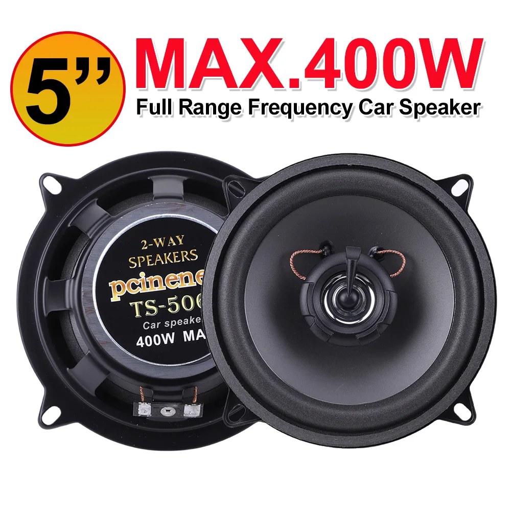 5 Inch Car Speakers 400W Full Range Frequency Car Stereo Speaker 4 Ohms 2 Way Vehicle Door  Audio Music Stereo Subwoofer