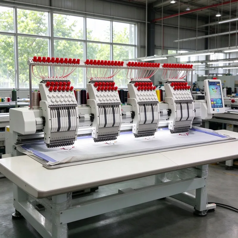 Four Head Embroidery Machine Industrial Computerized Stitching Equipment for Garment Factory Uniform and Promotional Gifts