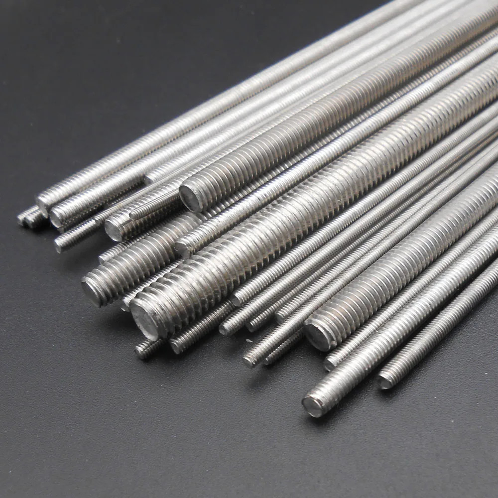 M2 M2.5 M3 M4 M5 M6 M8 M10 M12 All Thread Threaded Rod Bar Studs 304 Stainless Steel A2-70 Lenght 250MM 25CM 2/3/4/5/6/8/10/12MM