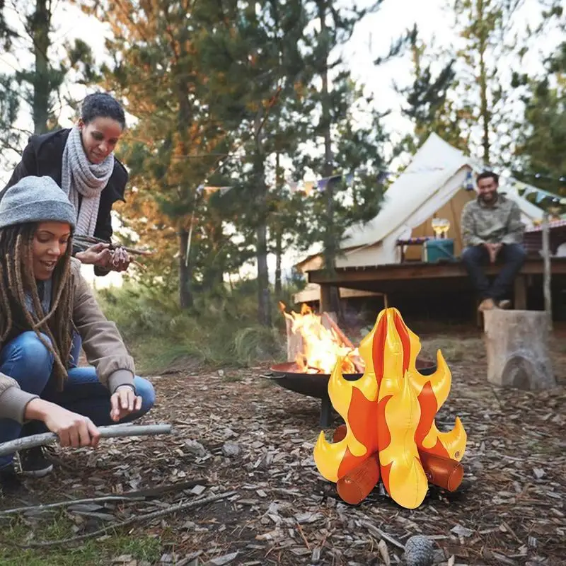 Blow Up Campfire Bonfire Party Decor Indoor And Outdoor Camping Game Props For Camping Overnight