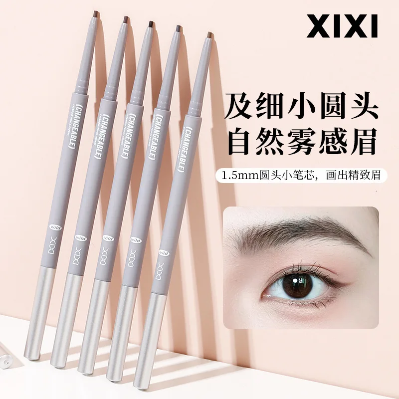 Trucco Xixi tridimensionale delineando nebbia Rendering di colore naturale, radici chiare, sopracciglio a doppia testa impermeabile e senza sbavature