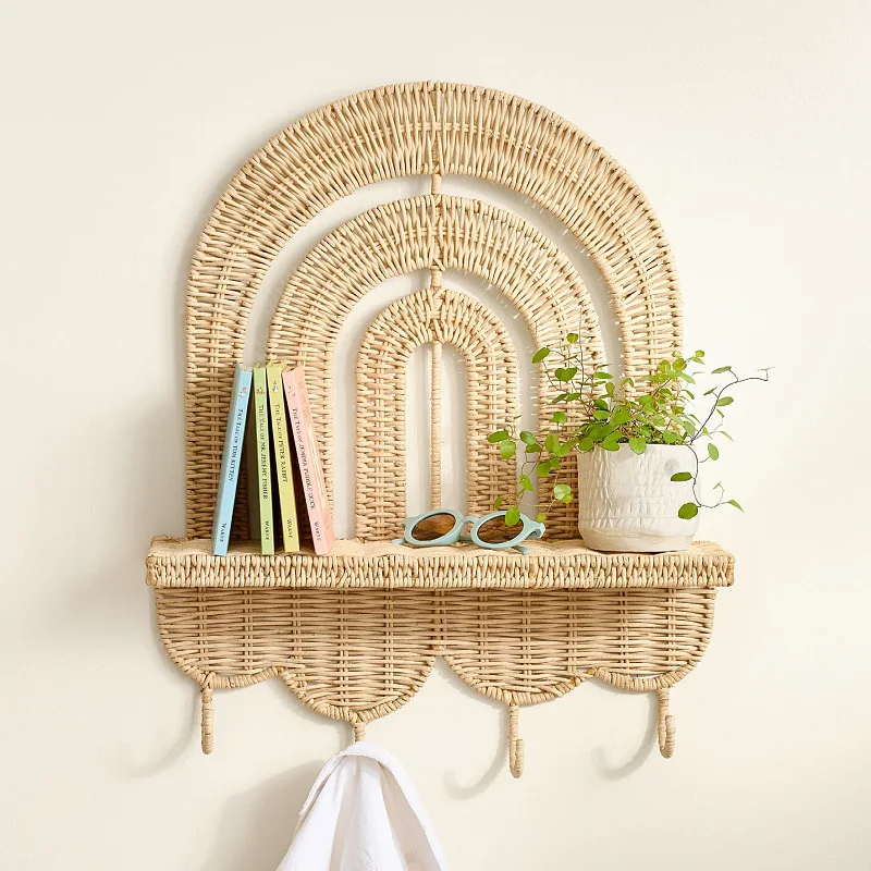 Children's room decorative rack hand-woven balcony succulent green plant pot rack