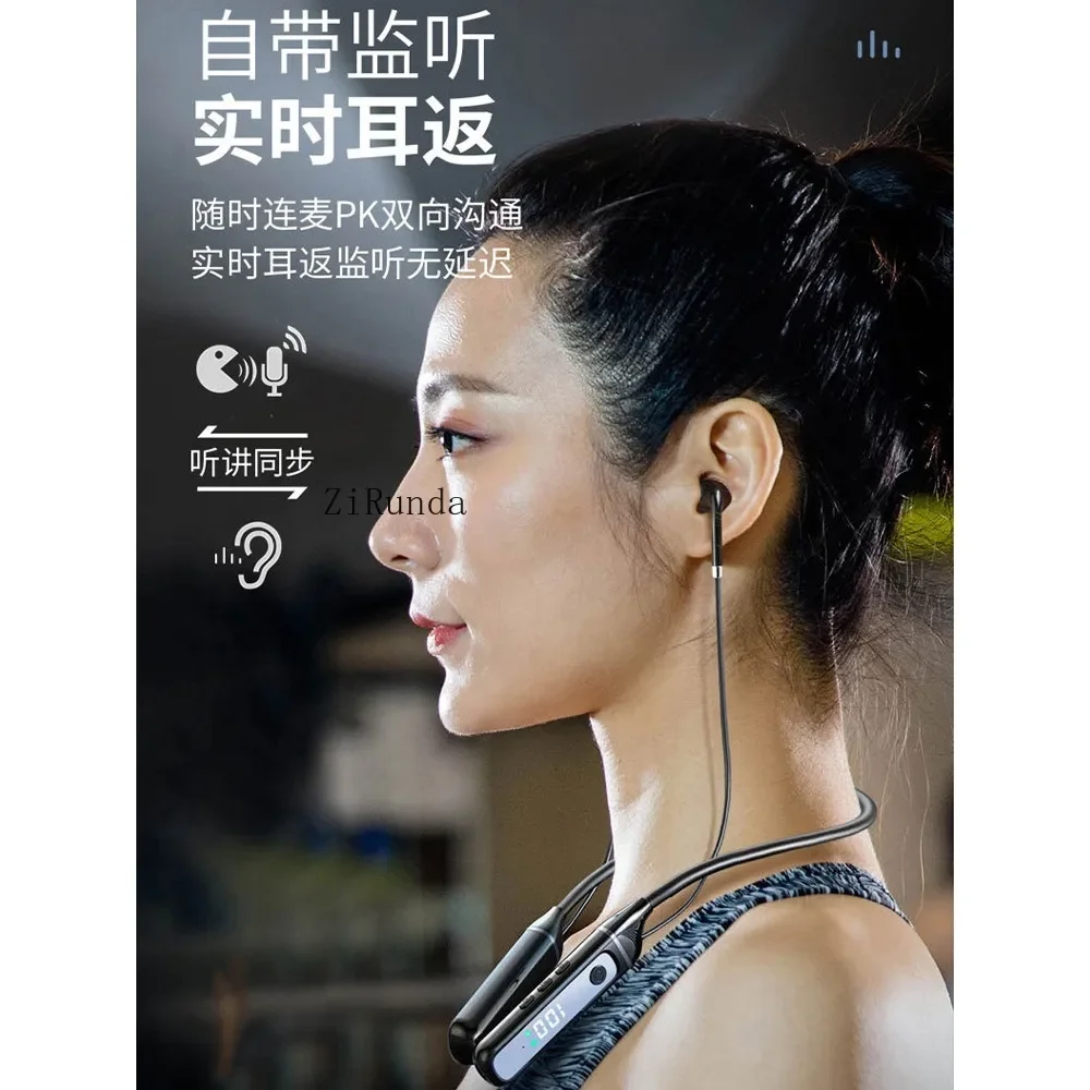 Comes With Sound Card Wireless Bluetooth Headset Neck Earphone Monitor