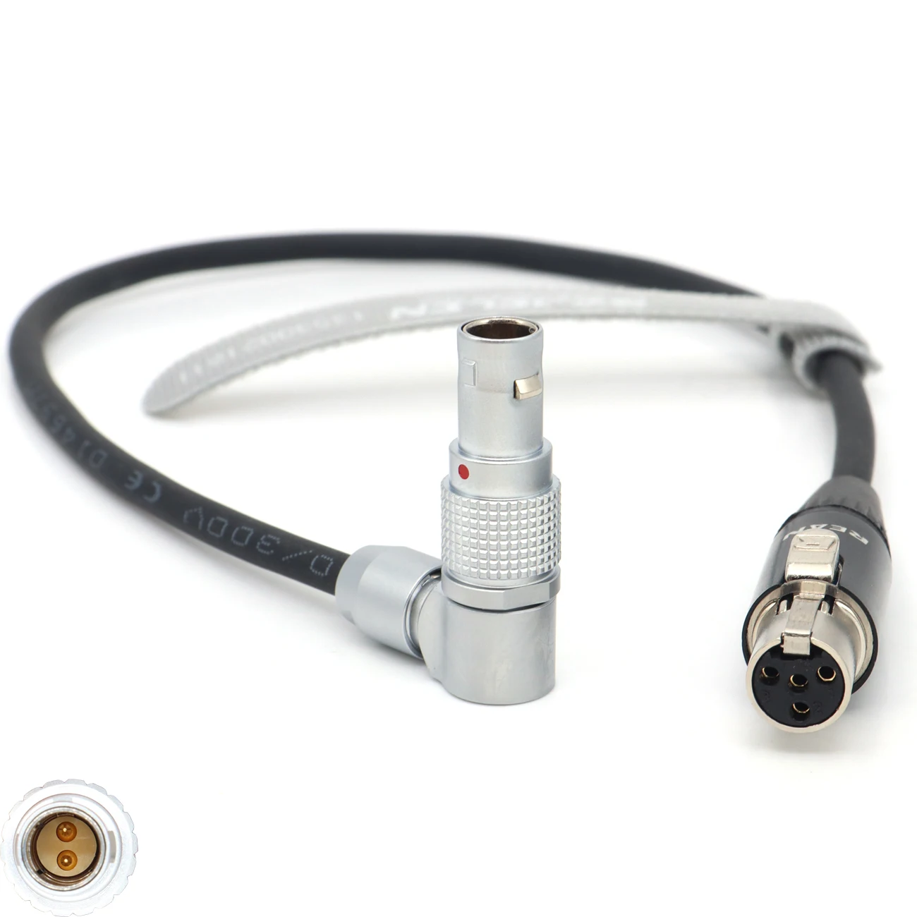 Power Cable 12V 0B 2Pin to Mini XLR 4Pin For TVlogoic 055/056/058 Monitor Power Cord,ARRI RED SONY Camera