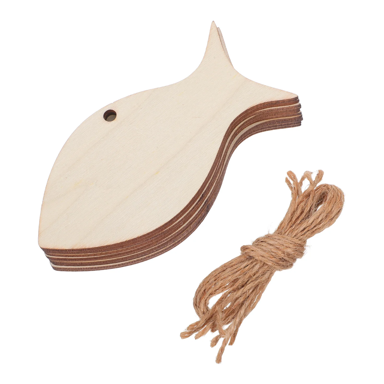 

50Pcs Wooden Fish Cutouts Unfinished Blank DIY Craft Ornaments Rustic Nautical Hanging Wall Decor Hollow Wood Wall Decor