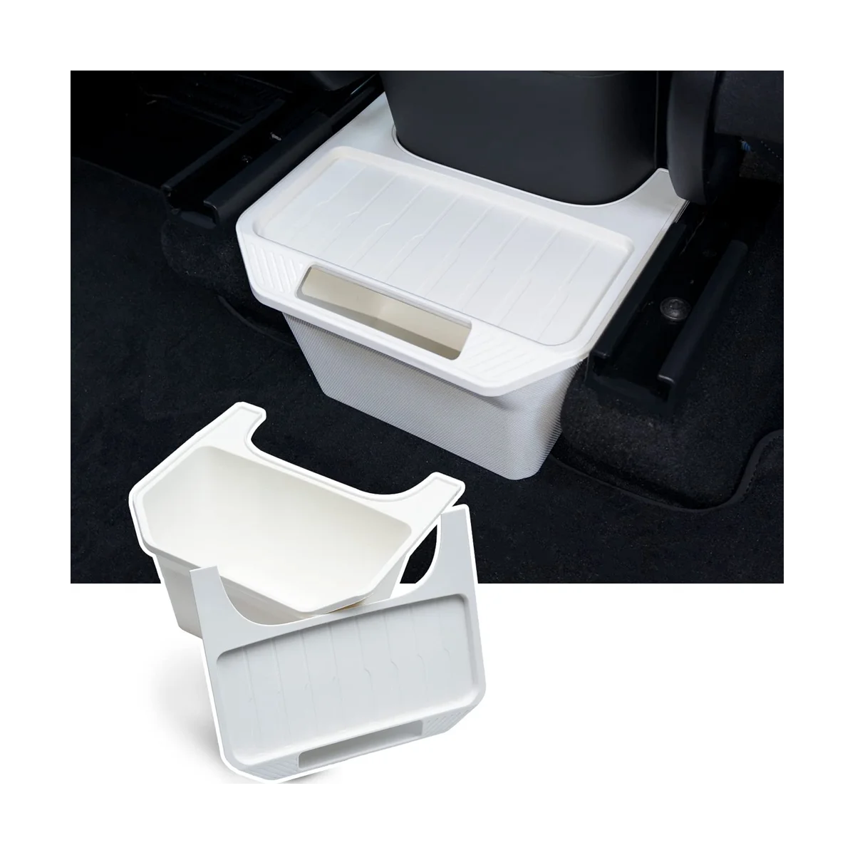 For Model Y 2020-2023 Rear Center Console Organizer Behind , Second Row Tissue Holder/Storage Bin/Trash