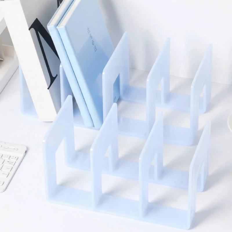 

Acrylic Bookstand Bookends Book Storage Box Student Desk Bookshelf Students Stationery Desktop for Office Y3NC