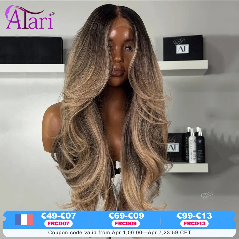 Perruque Lace Frontal Wig Body Wave brésilienne, cheveux naturels, brun cendré, gris, 13x4, reflets transparents, blond, 13x6, pre-plucked