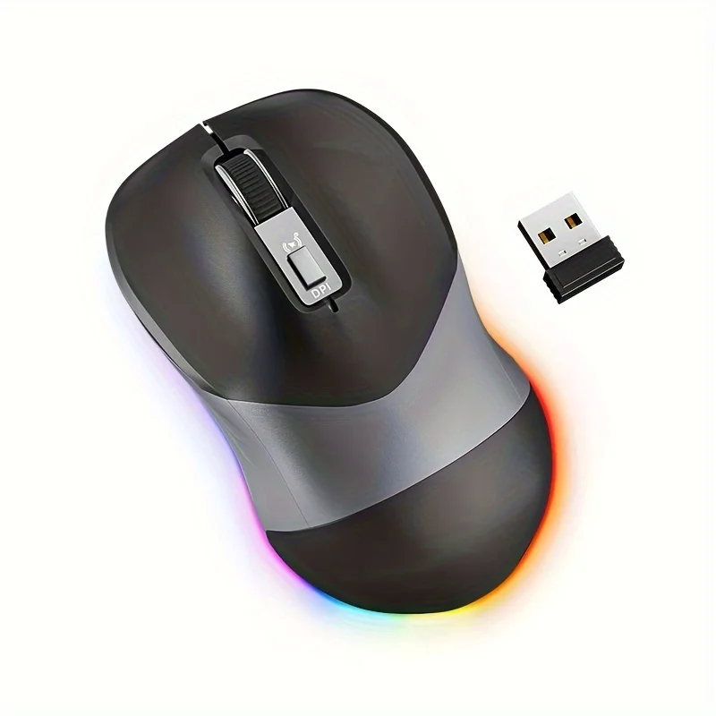 

Беспроводная мышь Jogrytece, перезаряжаемая светодиодная подсветка, офисная мышь, подходит для ноутбука/настольного компьютера/планшета