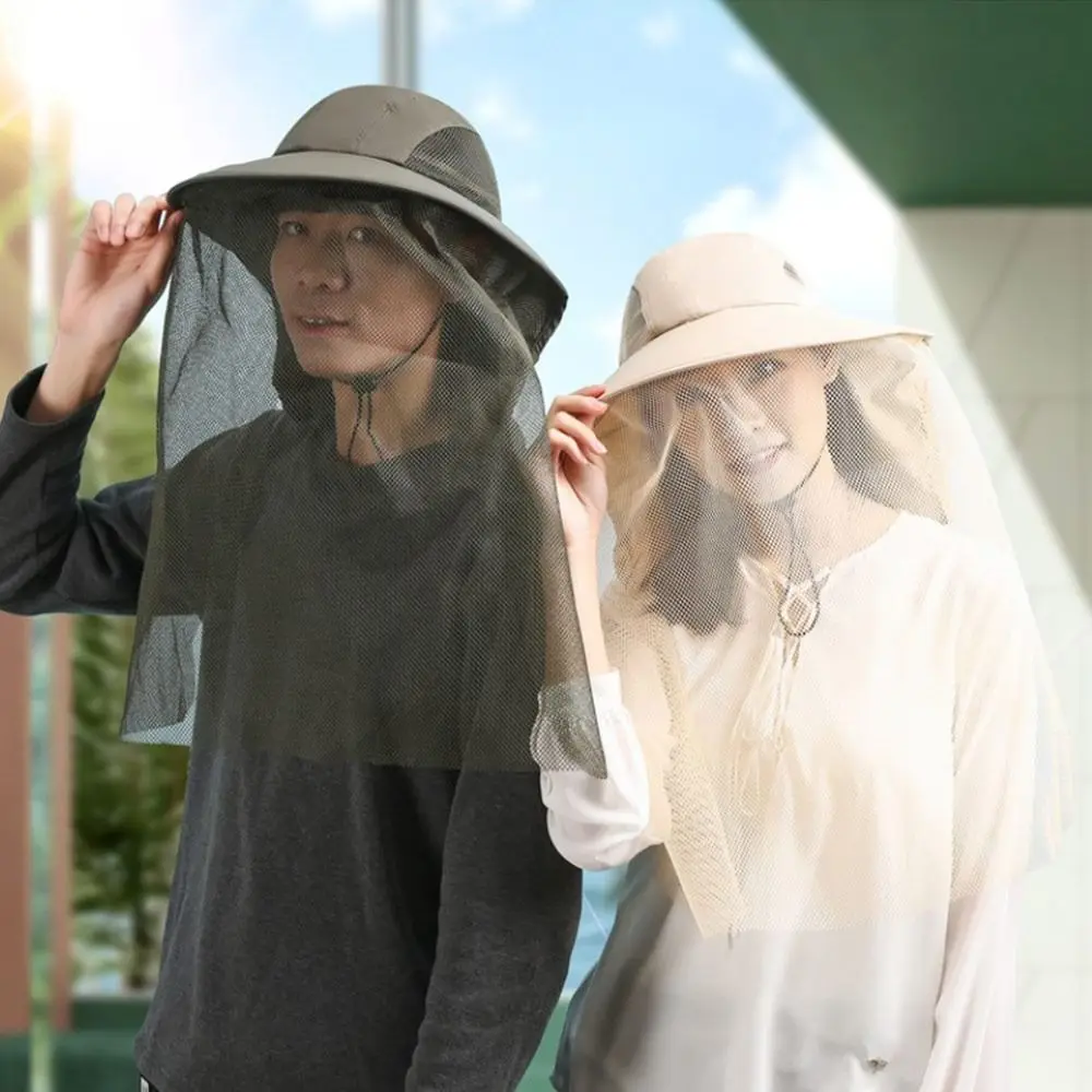 Face Neck Protection Mosquito Hat Outdoor Sunscreen Repellent Protection Bucket Hat Foldable Net Mesh Insect Proof Cap