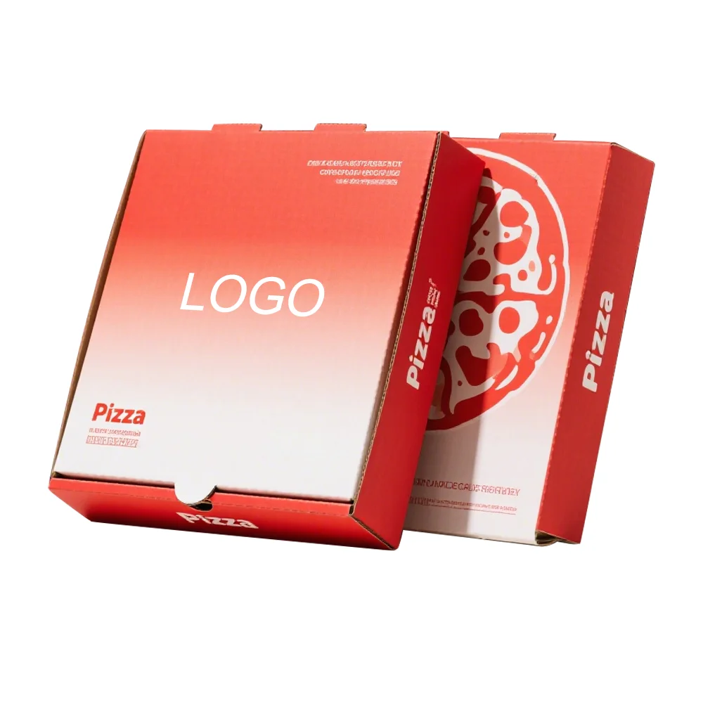 Minimum Order 500pcs Small Business Customized Corrugated Board Packaging Boxes with Logo Embossed Pizza Boxes 