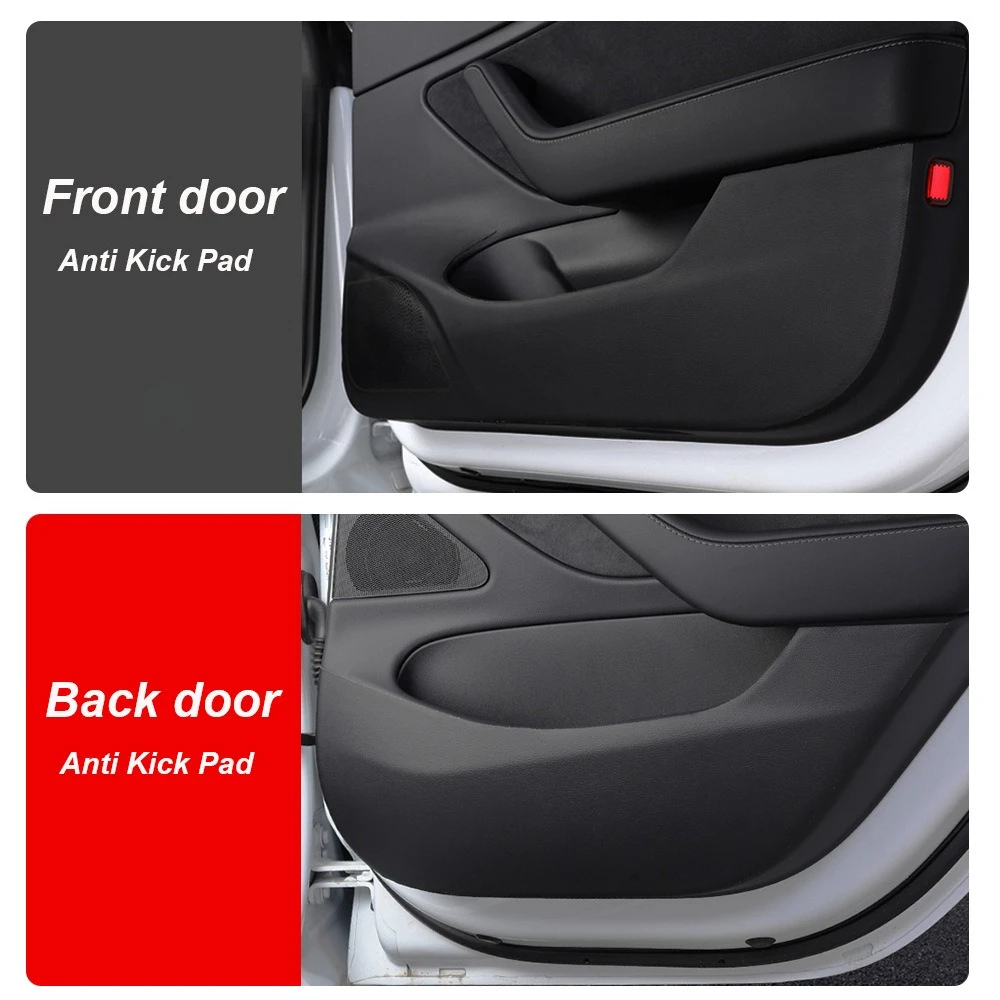 Anti-Kick-Pads für Autotüren für Tesla Model 3 Highland, Model Y Juniper YL 2021-2026, Schutzsticker für Handschuhfach, PU-Leder-Pads – Detail 7
