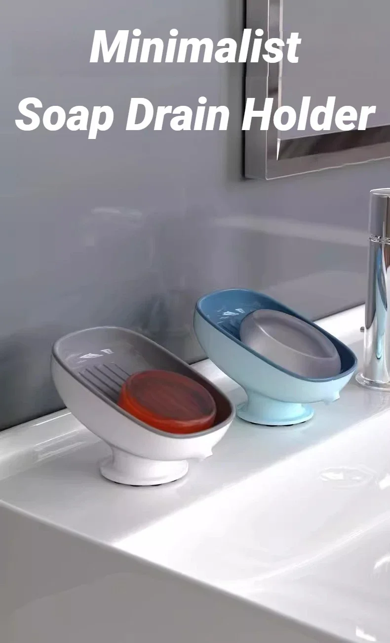 Selbstentleerender Seifenhalter mit Super-Saugnapf, tragbarer Aufbewahrungsbehälter für Badezimmer, Küche, Schwammzubehör und -bedarf. – Detail 2