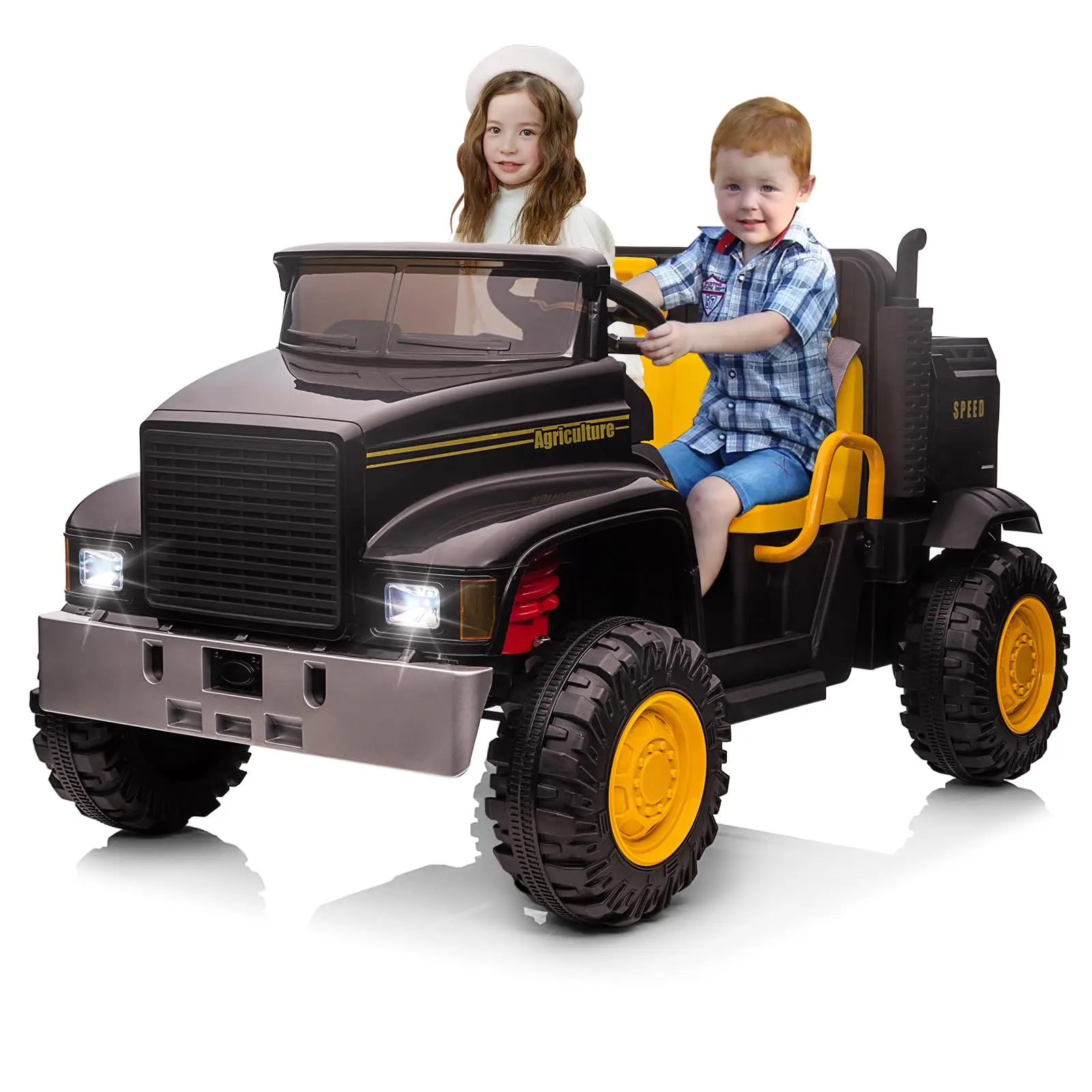 24V UTV Electric Car with Dump Bed for Kids, 4WD Ride On Car, 4x200W Motors with Remote Control, 4xSpring Suspension, 3 Speeds