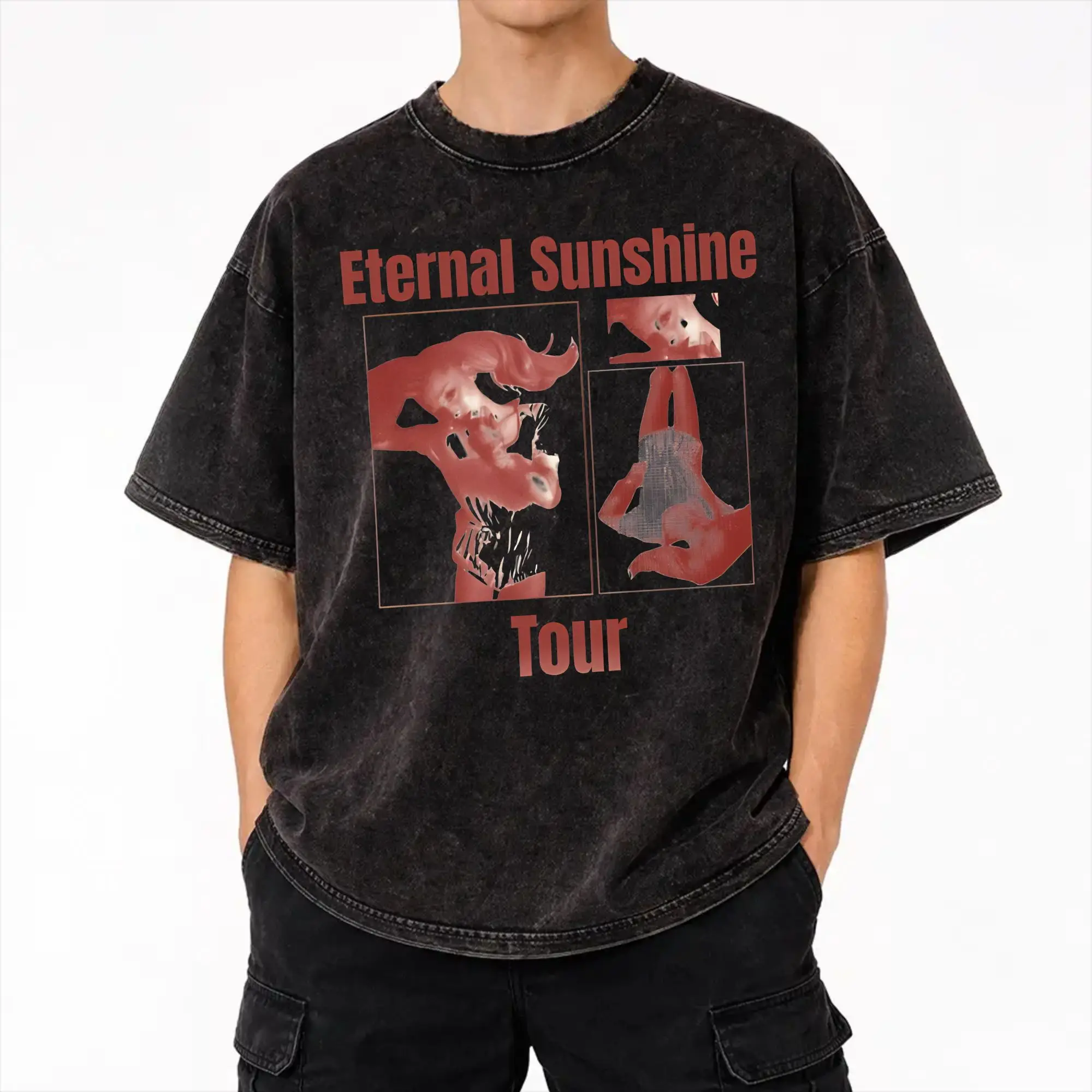 The Eternal Sunshine Tour arianas grandes Merch Washed T Shirts for Men Women Streetwear Hip Hop T-Shirt Graphic  Tees