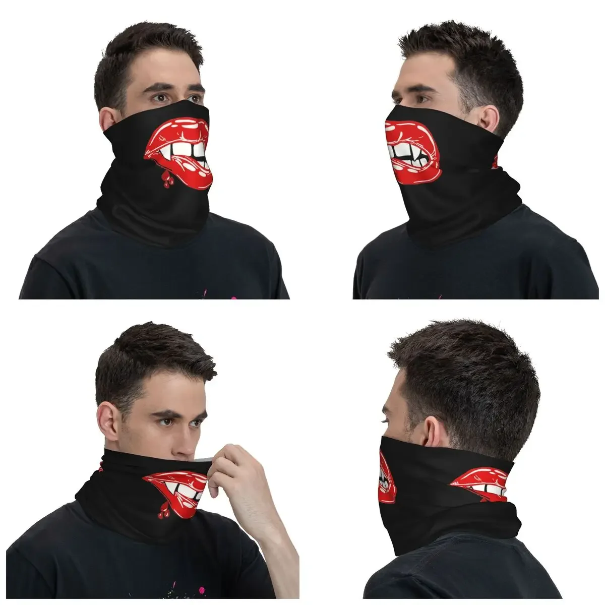 Vampire Kiss Bandana Neck Warmer Men Women Winter Ski Tube Scarf Gaiter Face Cover