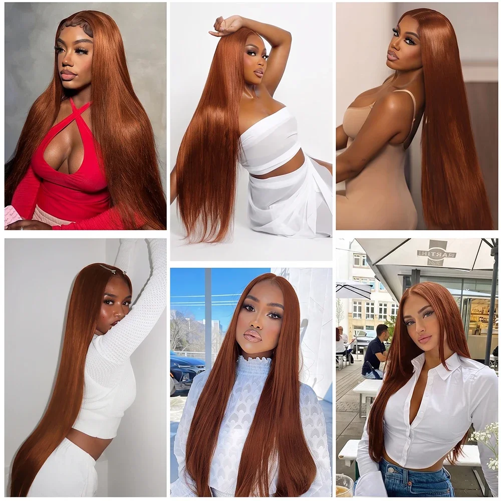 2 3 4 Pcs 30# Auburn Brown Bone Straight Bundles 100% Human Hair Vietnamese 26 28 Inch Real Remy Weave Silky Raw Hair Colored Unprocessed Double Weft Thick Full Ends Premium Human Hair Bundles Extensions view 7