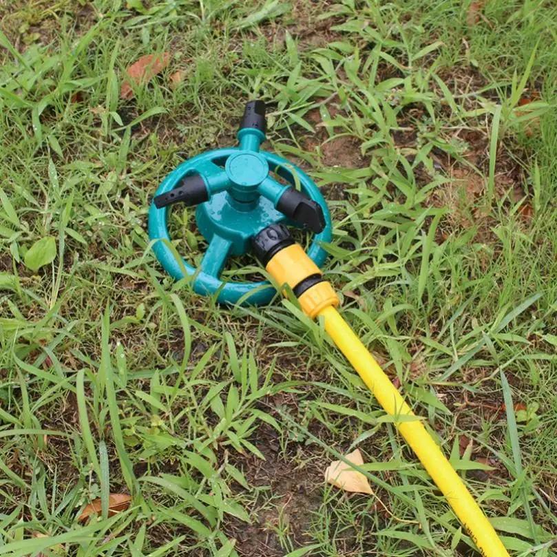 360 Degree Rotation Automatic Rotating Sprinkler for Garden Lawn Water Round Base Plastic Garden Irrigation Tool